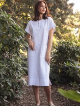 Платье из льна Innoe с накладными карманами-1