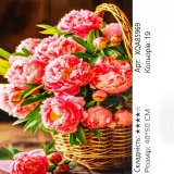 Алмазна мозаїка Півонії у Кошику 40*50 см