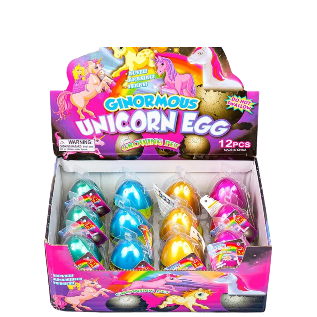 Велика іграшка розтишка Єдинороги в яйці 7 см