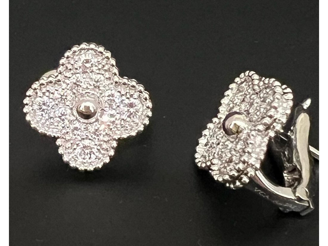 Сережки з діамантами у стилі Van Cleef - Фото1 Сережки з діамантами у стилі Van Cleef