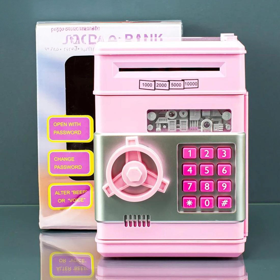 Дитячий Сейф скарбничка з кодовим замком Рожевий