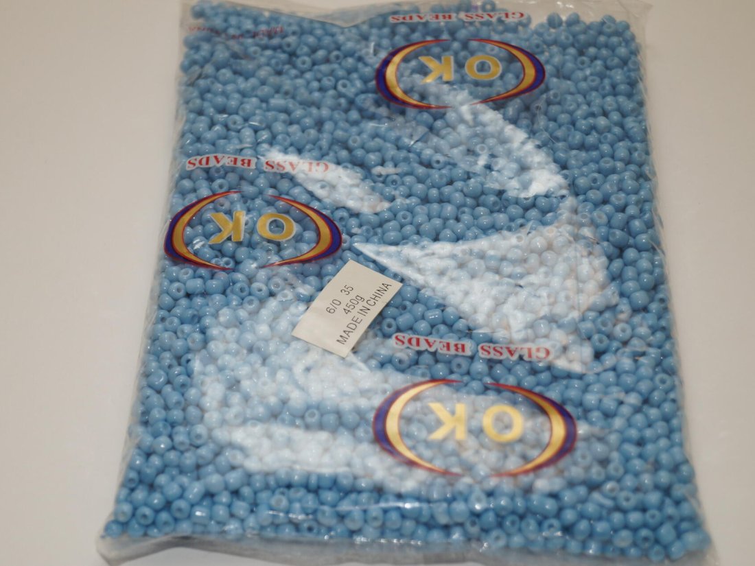 Бісер Великий Китайський 450г. Блакитний - Кристалік