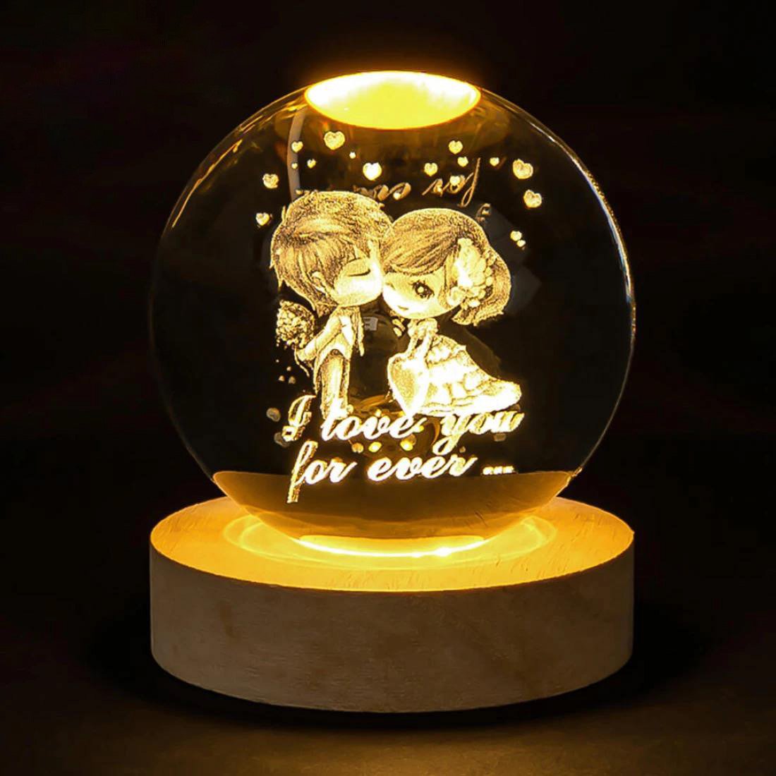 Нічник скляна куля Love 8 см