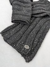 Жіночий стильний в’язаний комплект — шапка та шарф INNOE 950504-1 Чорний