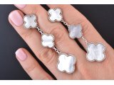 Сережки у стилі Van Cleef, білий перламутр - Багира