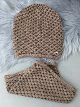 Жіночий демісезонний комплект — шапка та бафф INNOE 950065-1 Капучино