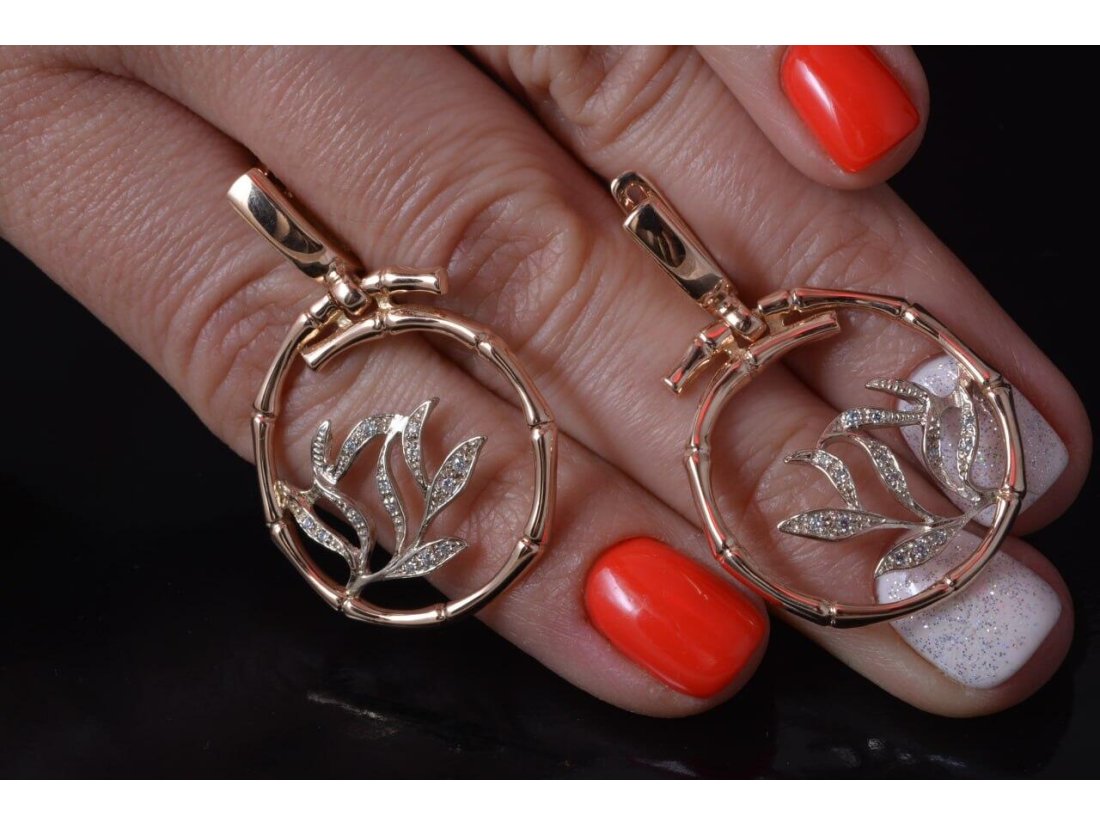 Сережки "Бамбук" у стилі Carrera Carrera - Фото3 Сережки "Бамбук" у стилі Carrera Carrera - Купити