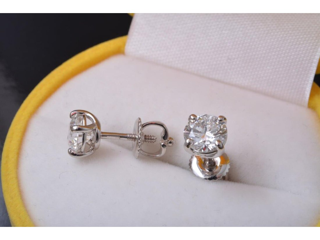 Сережки жіночі на закрутках із діамантами - Фото5 Сережки жіночі на закрутках із діамантами