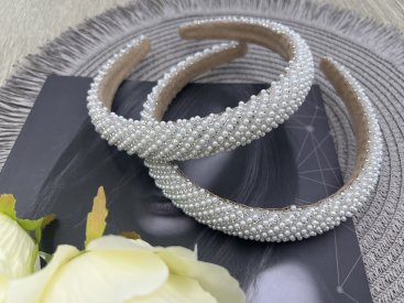 Обруч із перлинками. 2,5см. - Купити