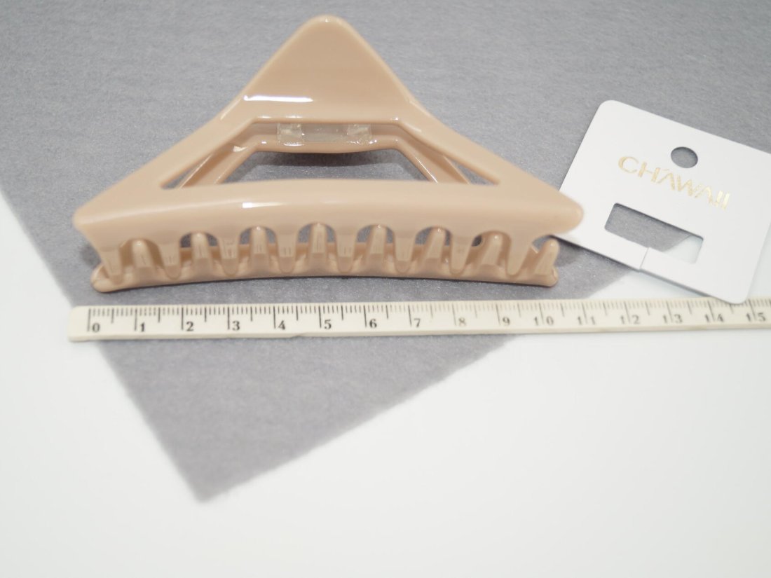 Краби для волосся 10.5 см. Трикутний. Французький пластик. - Кристалік