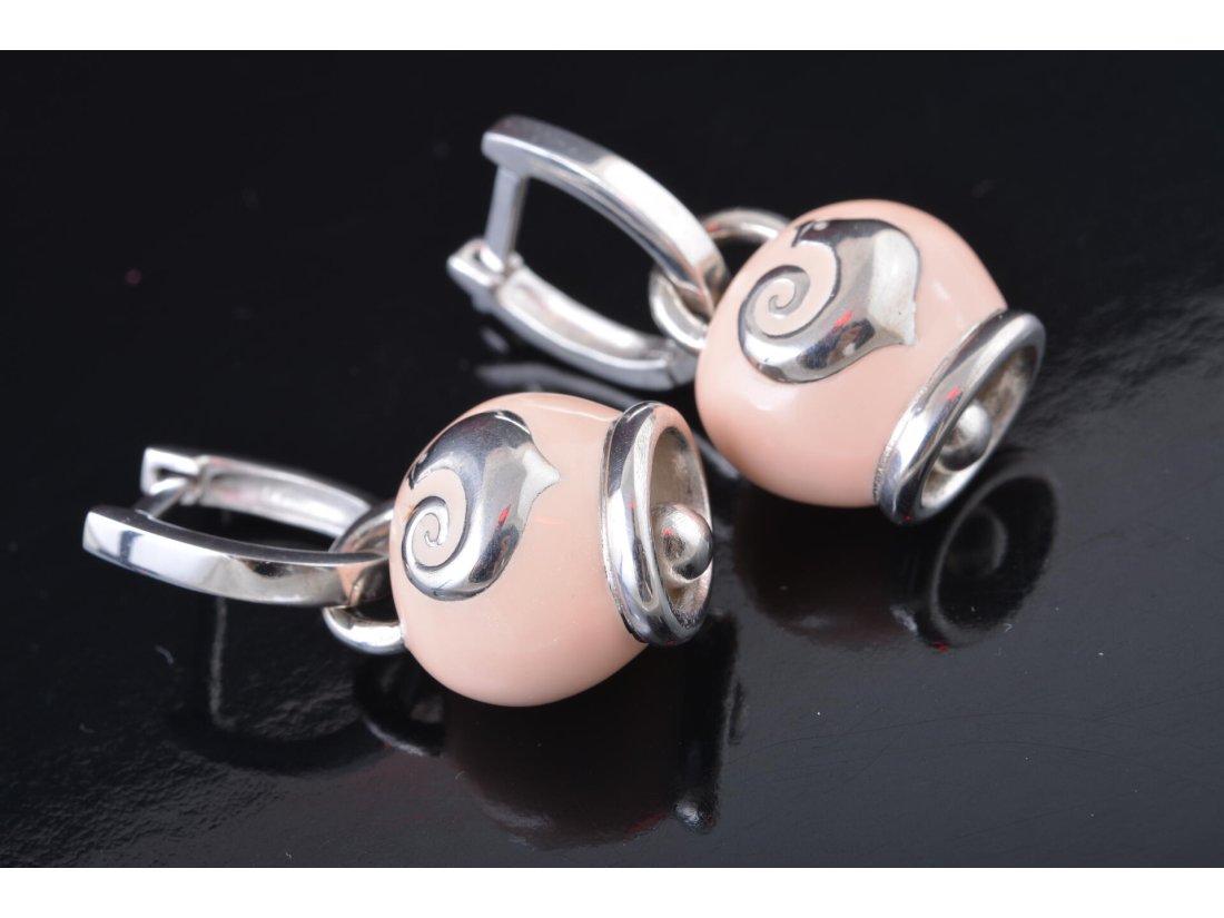 Сережки з емаллю у стилі Chantecler, срібло - Багира