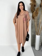 Неймовірна сукня оверсайз довжини міді з дизайнерською вишивкою 270341-4