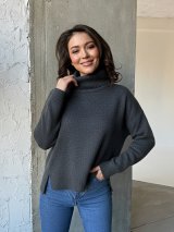 Універсальний светр з коміром хомут 230235-1 Темно-сірий