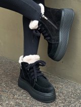 Модні теплі черевики з натуральної замші INNOE 777562-1 Чорний