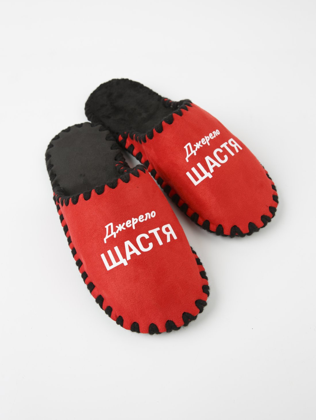 Червоні домашні капці Класичні з принтом Джерело щастя, закриті червоні - Купити
