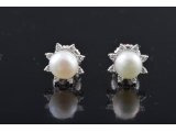 Сережки з перлами і діамантами - Фото2 Сережки з перлами і діамантами - Багира