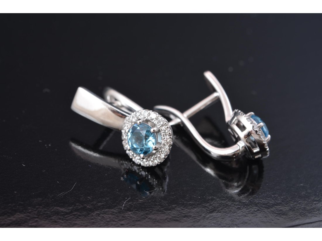 Сережки із топазом та діамантами - Багира