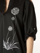 Черная блуза-туника Innoe с вышивкой-5