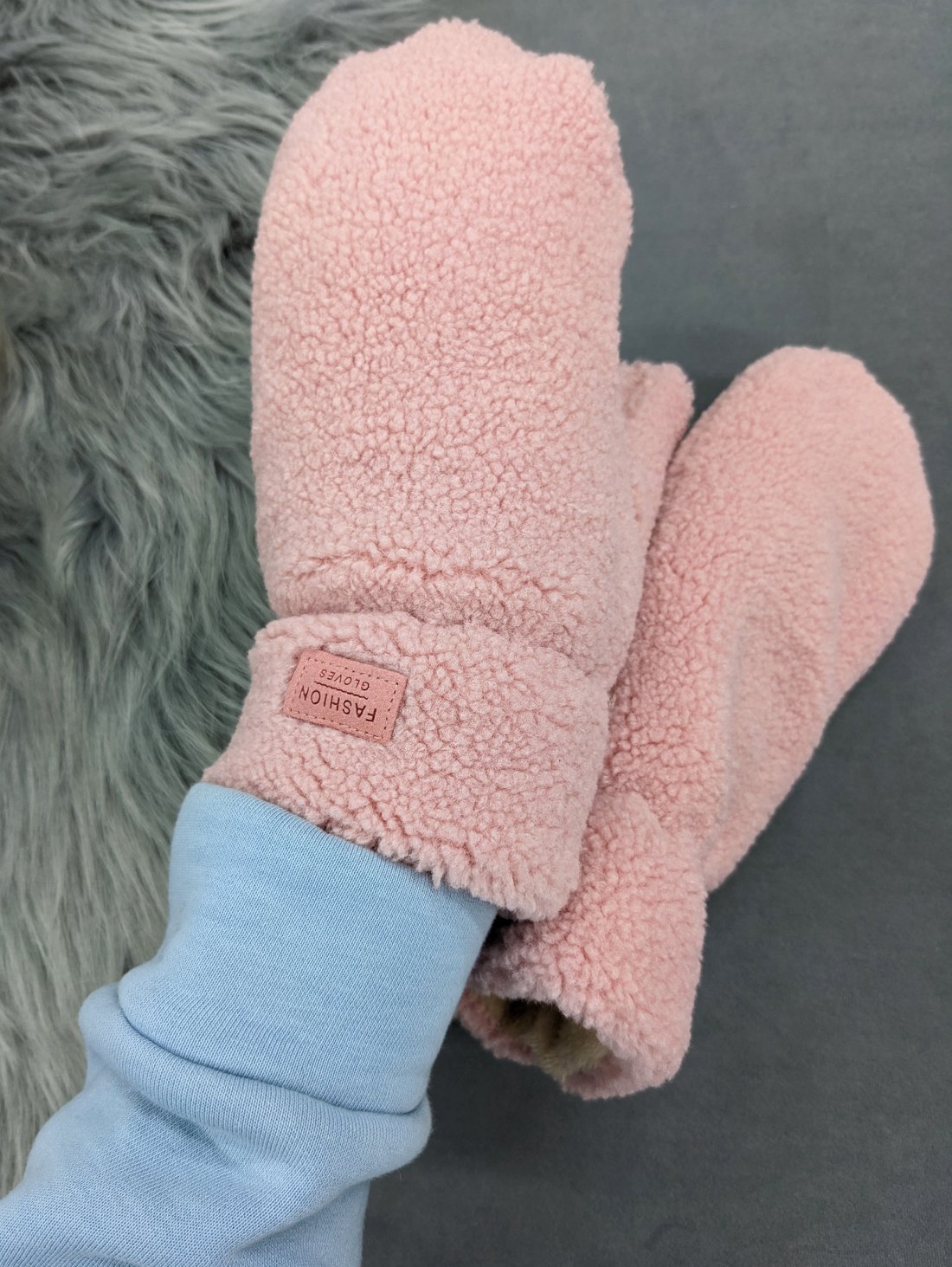 Теплі рукавиці в стилі тедді — легкість і максимальний затишок INNOE 85005-3 Рожевий - Innoe