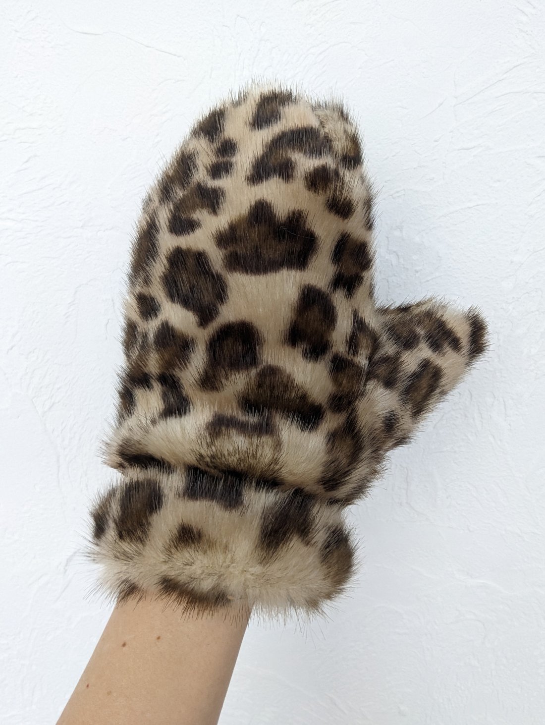 Зимові рукавиці з штучного хутра з принтом леопард INNOE 85005-4 Леопардовий - Innoe