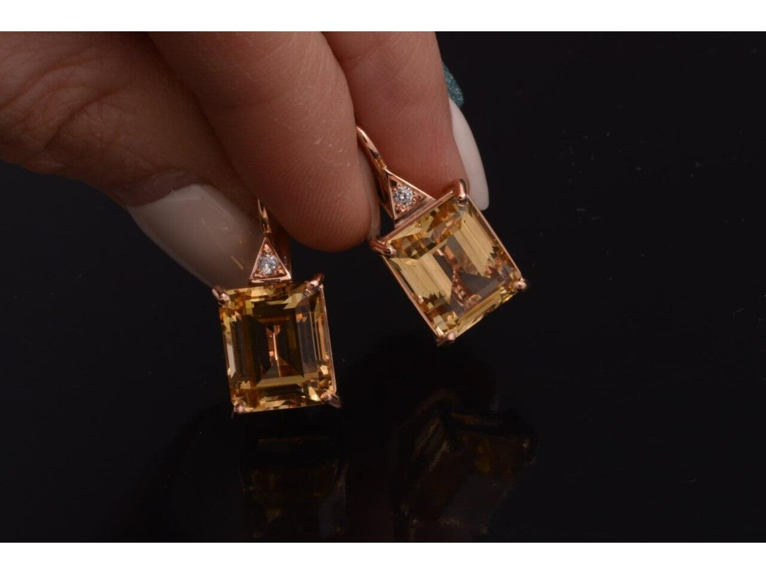 Сережки жіночі із цитринами - Фото2 Сережки жіночі із цитринами - Багира