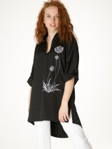 Черная блуза-туника Innoe с вышивкой-2