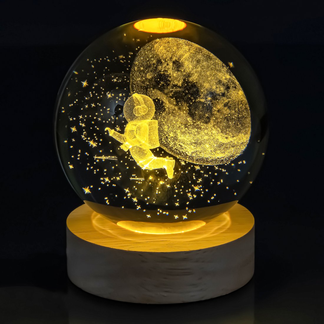 Нічник скляна куля Космонавт у Космосі 8 см