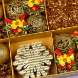 Ялинкові іграшки зимовий мікс 5 см, 25 предметів, набір - Pobut