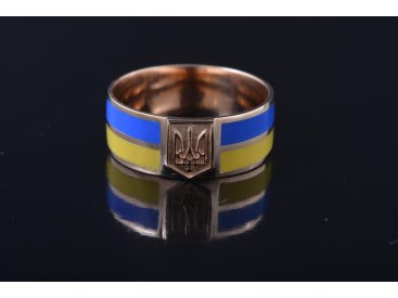 Каблучка &quot;Україна&quot; з емаллю - Купити