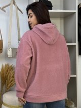 Худі oversize Fluffy Lurex — комфорт із легким блиском INNOE 300018-2 Темно-рожевий
