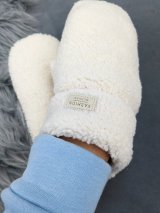 Пухнасті рукавиці тедді з ефектом обіймів INNOE 85005-3 Молочний