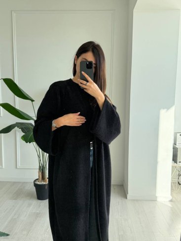 Універсальний подовжений кардиган з люрексом INNOE 300062-1 Чорний - Купити