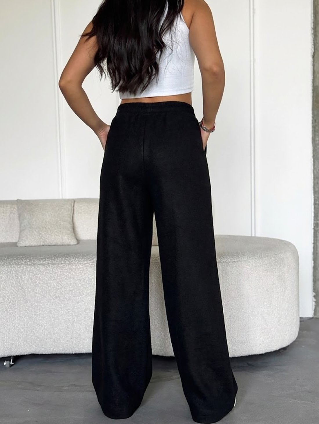 Вовняні штани палаццо INNOE 300031-3 Чорний