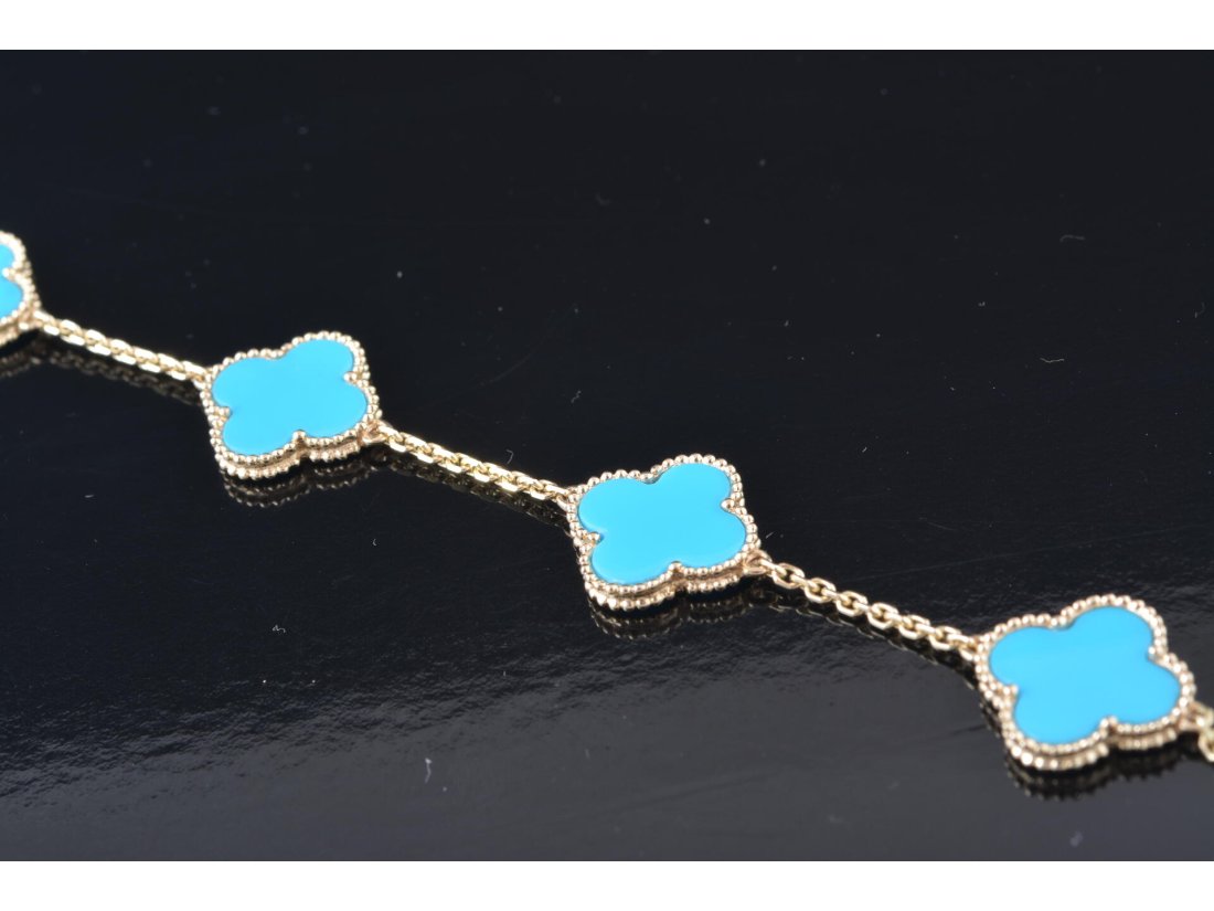 Браслет у стилі Van Cleef , бірюза