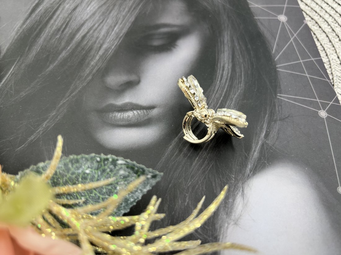 Металеві краби для волосся. 4 см. Метелик золото - Кристалік
