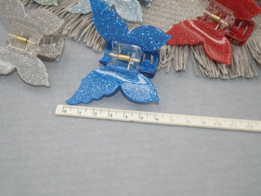 Краби для волосся. Французький пластик. 6 см. - Кристалік