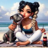 Девочка с щенком 30х40 оптом, фото 2131