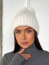 Тепла Зимова Класика – шапка з відворотом INNOE 950234-1 Білий