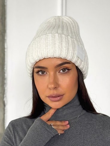 Тепла Зимова Класика – шапка з відворотом INNOE 950234-1 Білий - Купити