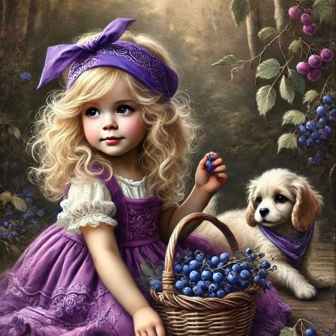 Девочка с собачкой 30х40 оптом, фото 1351