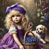 Девочка с собачкой 30х40 оптом, фото 1351