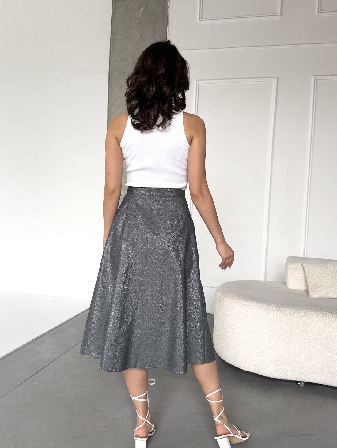 Спідниця з додаванням люрексової нитки 300016-1 Срібний