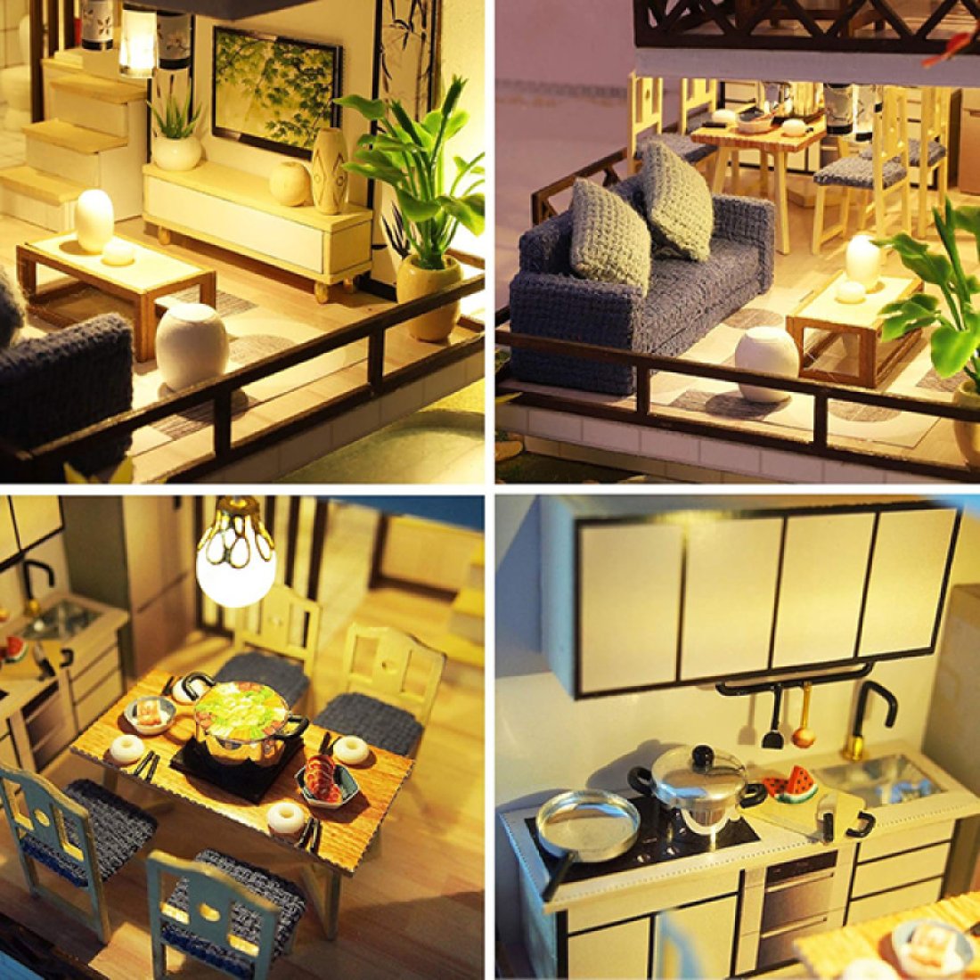 3D Румбокс Вілла в японському стилі DIY Dollhouse + пилозахисний купол