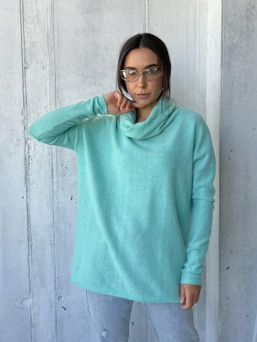 Ніжний светр-туніка в стилі Oversize 230222-2 Ментол - Купити