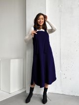 Жіночий однотонний сарафан міді — універсальний базовий образ INNOE 270571-1 Темно-синій - Innoe
