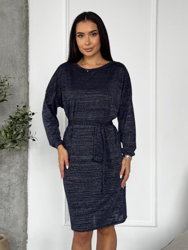 Святкова сукня з люрексом INNOE 270588-1Темно-синій - Купити