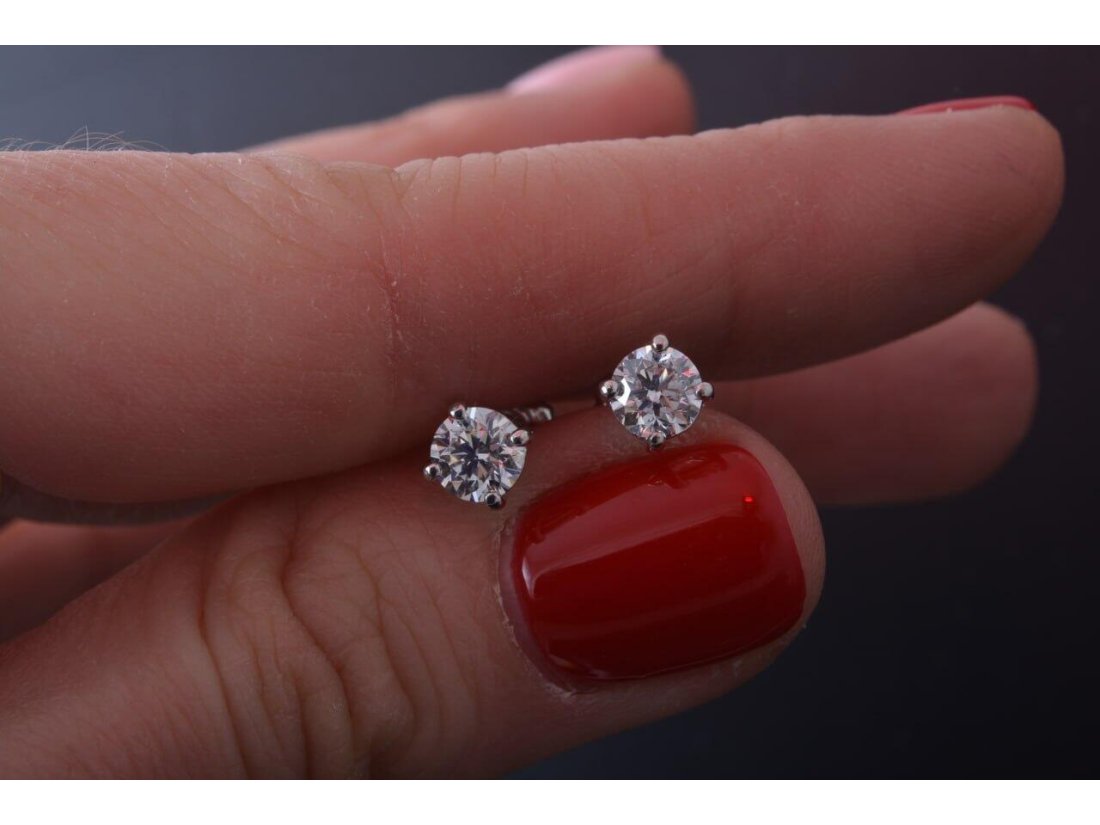 Сережки на закрутках із діамантами - Фото5 Сережки на закрутках із діамантами