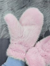 Жіночі зимові хутряні рукавички рожеві, утеплені INNOE 85005-2 Рожевий - Innoe