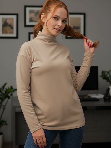 Гольф з м’якого трикотажу 230208-23 Світло-бежевий - Купити