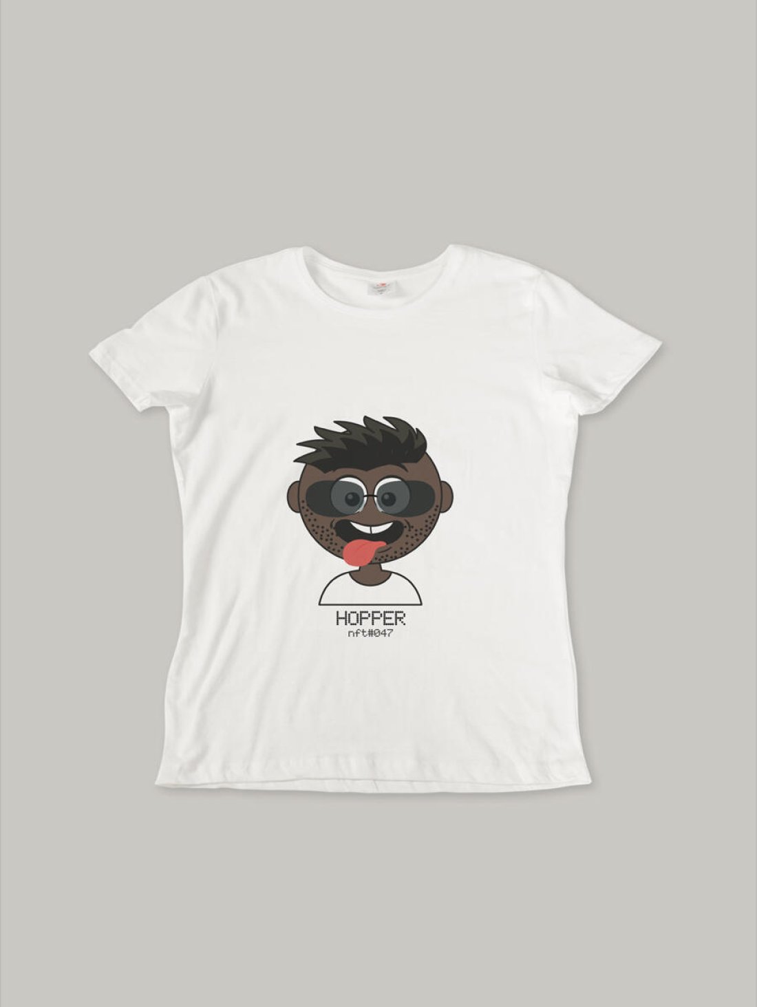 Чоловіча футболка, біла з принтом аватара Hopper 047 - Купити